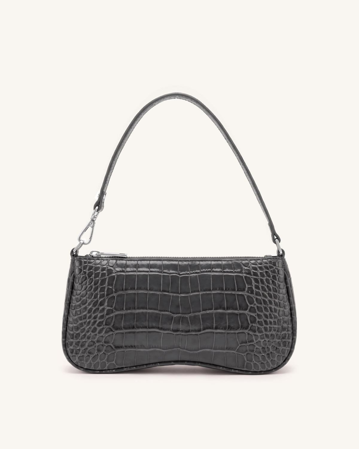 Eva Shoulder Handbag - Gray Croc