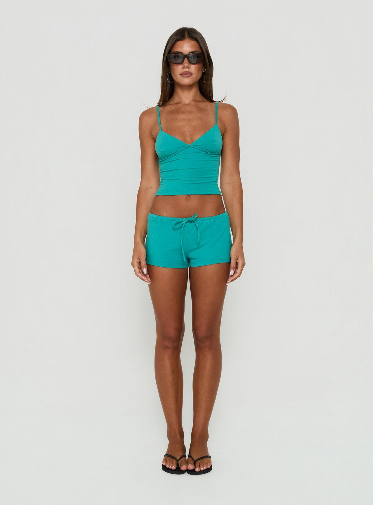 Janaye V Neck Tank Teal